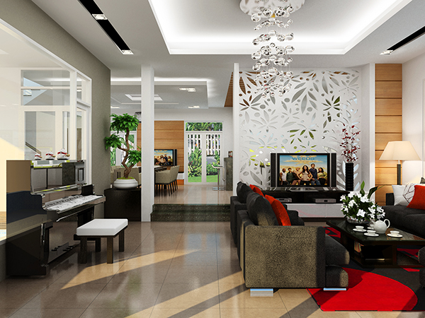 Làm vách ng?n CNC trang trí phòng khách ??p t?i H?i Phòng