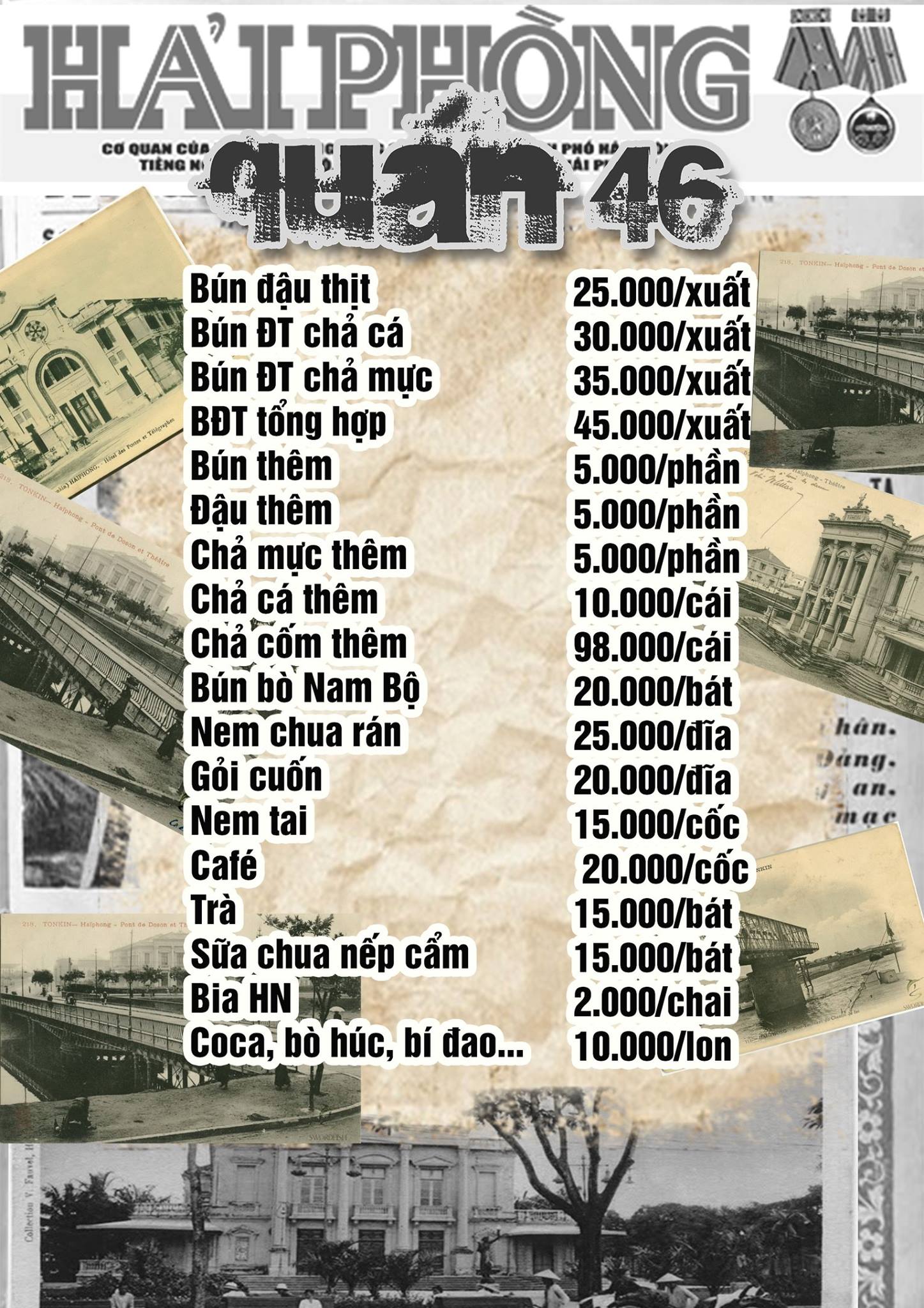 menu quan 46 hai phong